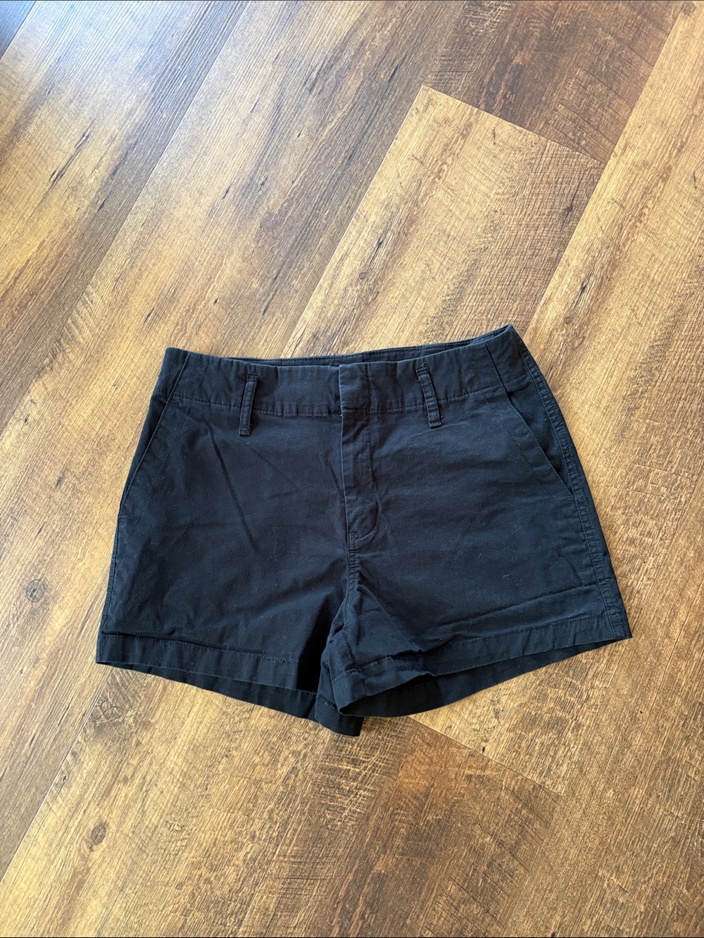 Women's Black Cotton Blend Casual Shorts